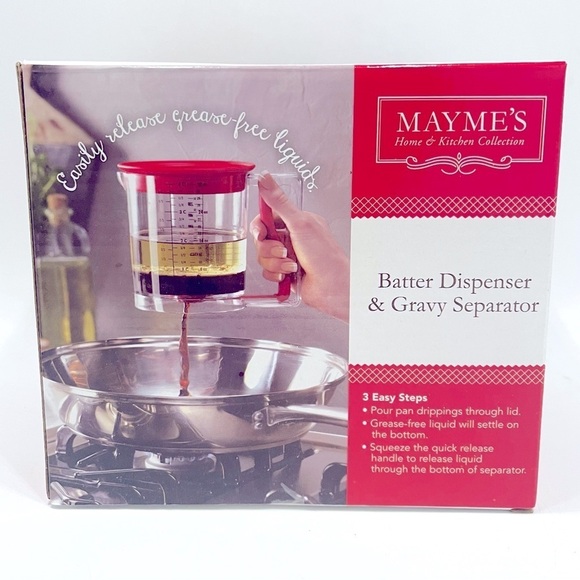 NIB Batter Dispenser / Gravy Separator Grease 4 Cups Mayme’s Kitchen Gadgets - Picture 3 of 7
